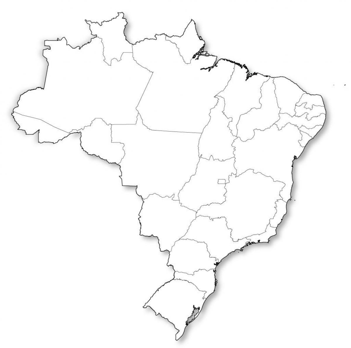 Пустая карта Бразилии: контурная и векторная карты Бразилии