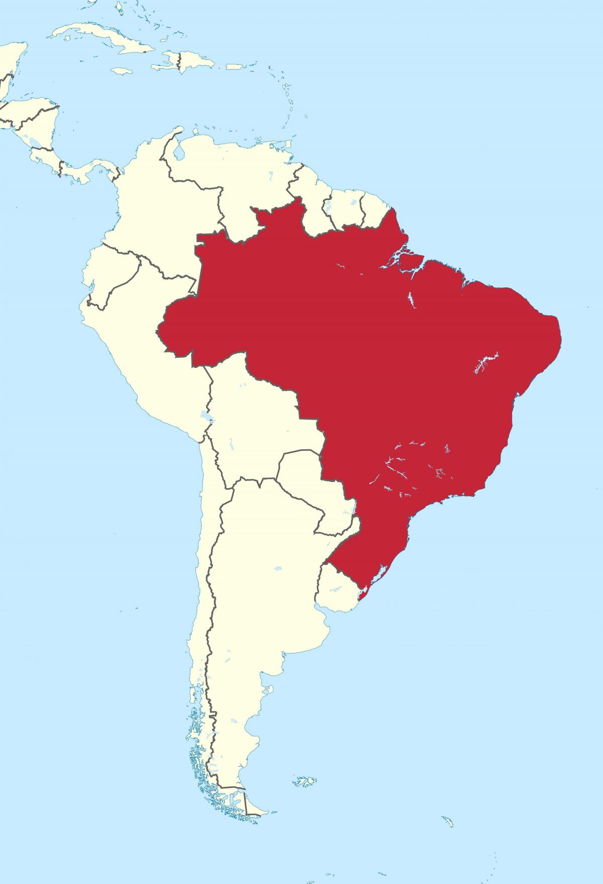 местоположение Бразилии на карте Америк
