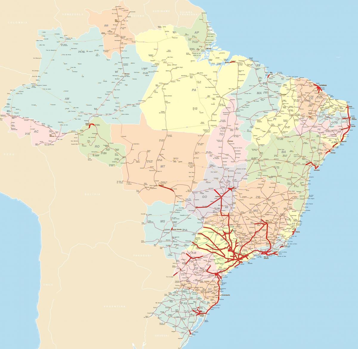 карта автомагистралей Бразилии