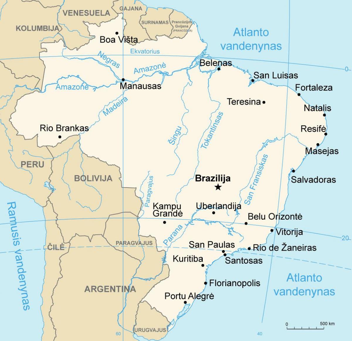 Реки в Бразилии Карта