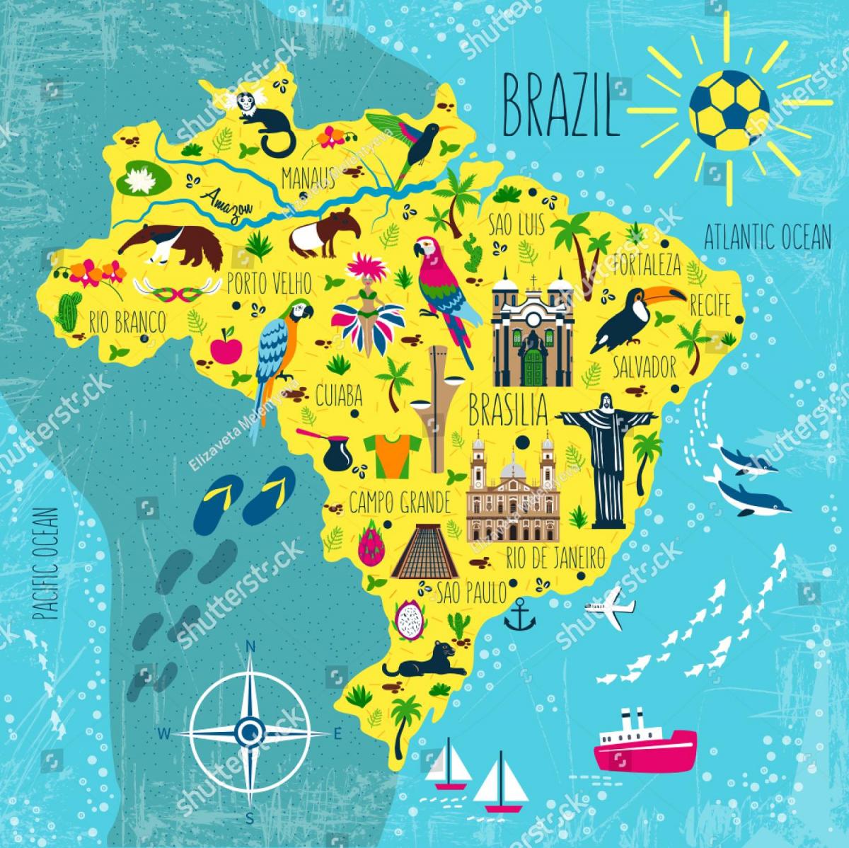 туристическая карта Бразилии