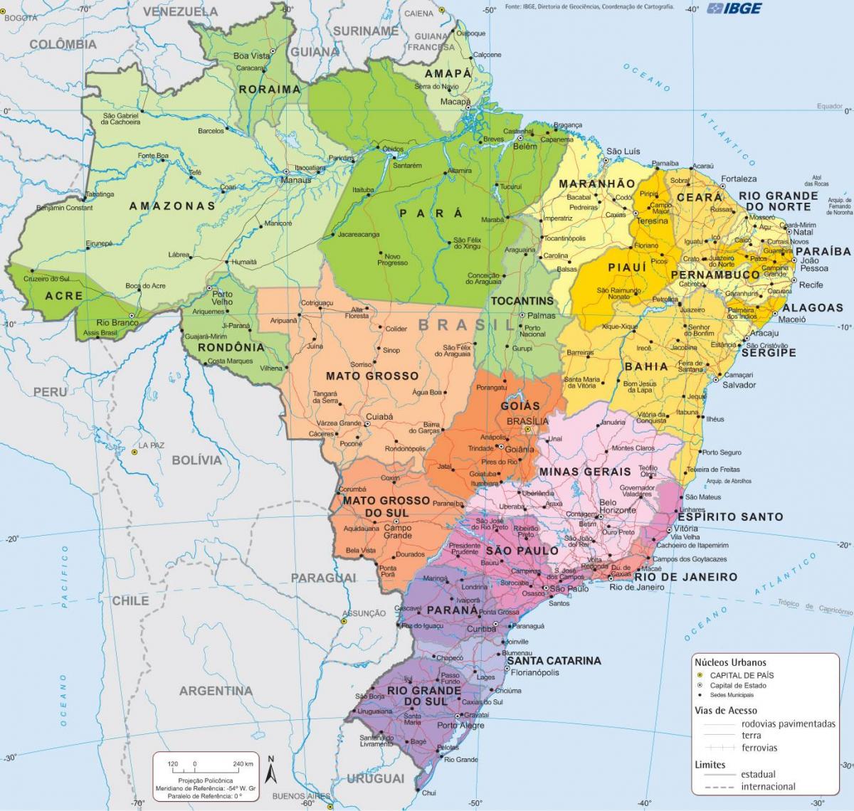 карта города Бразилии
